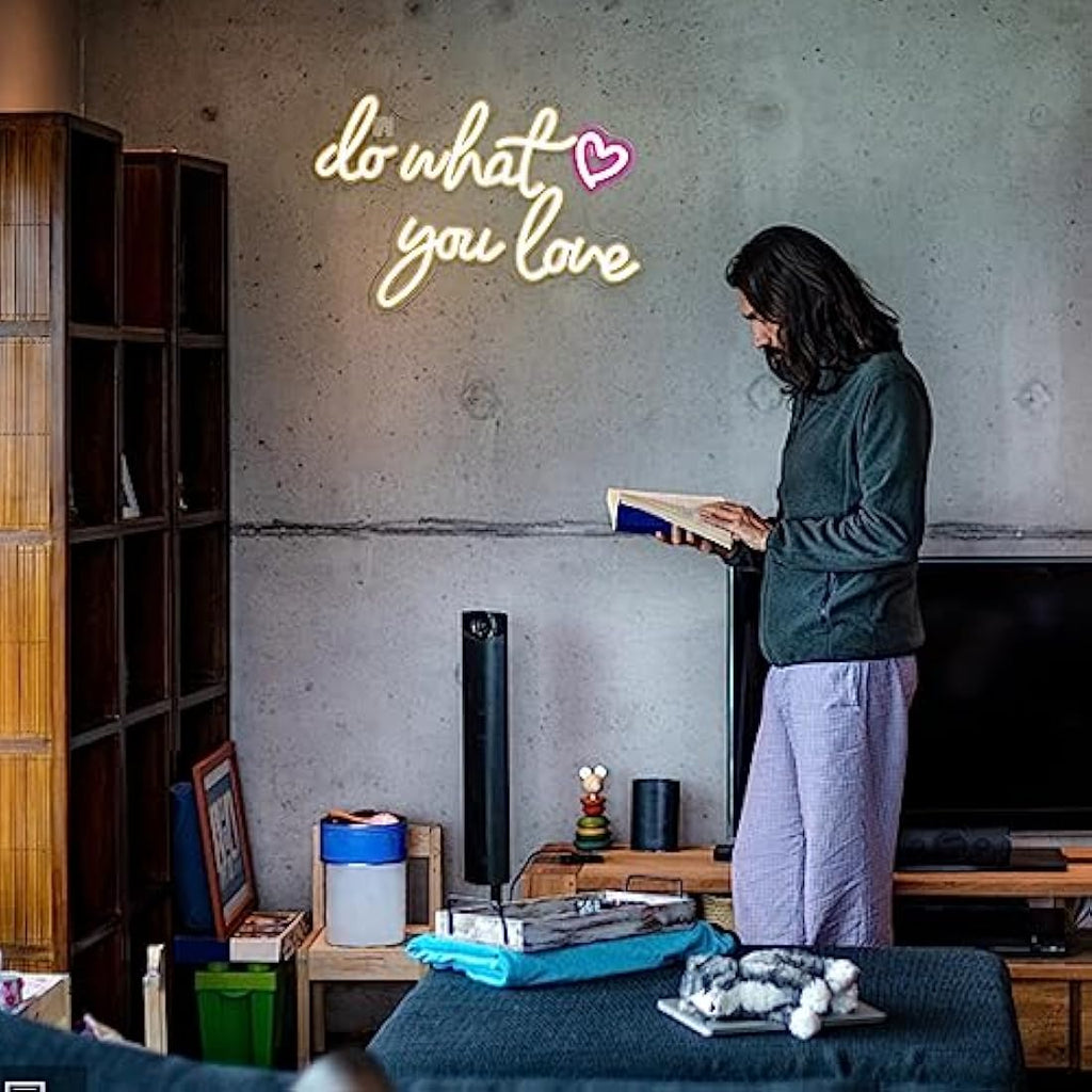 Do What You Love Neon Sign | Warm White LED Wall Decor