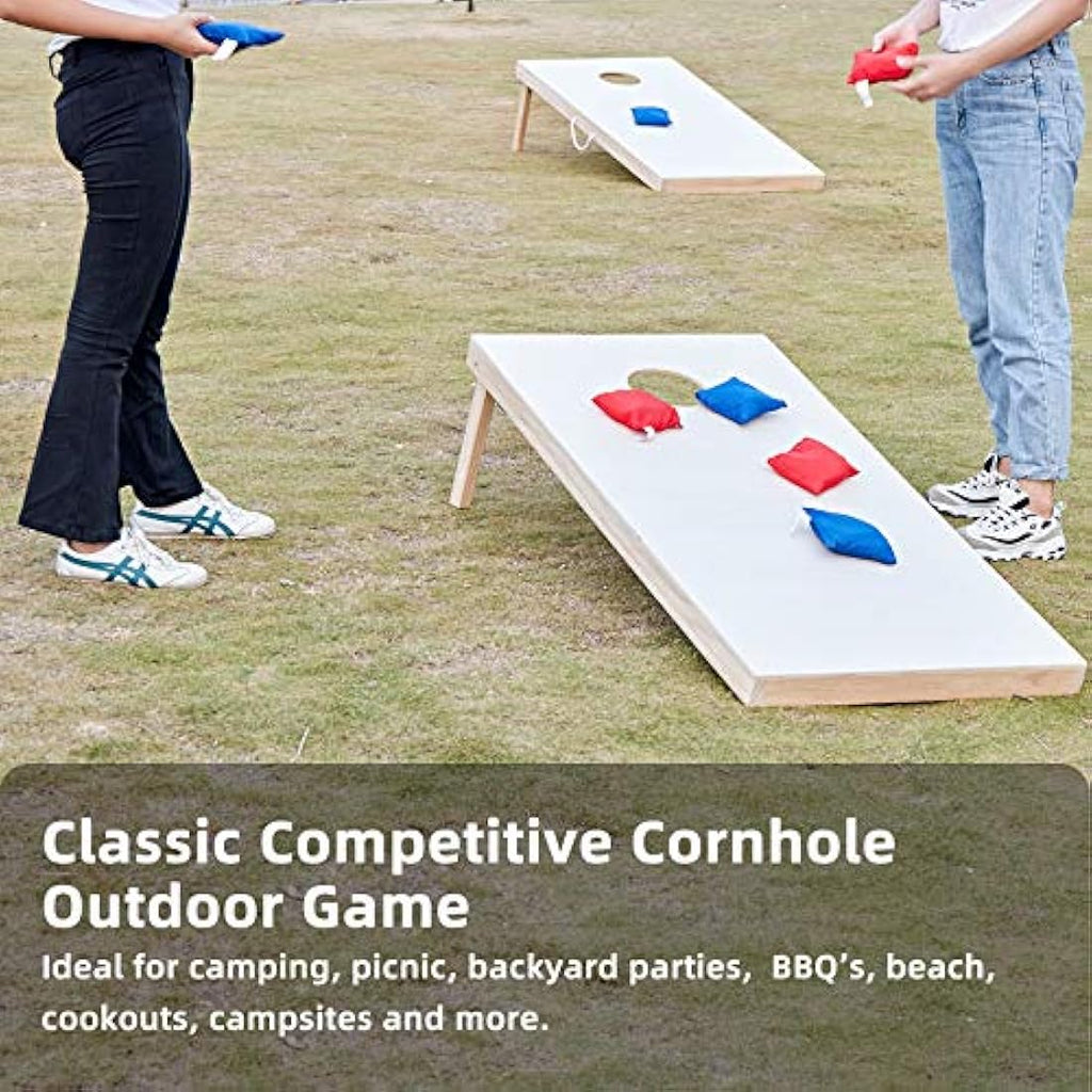 Pointyard Wooden Cornhole Set | 3x2ft Portable Boards with 8 Bean Bags
