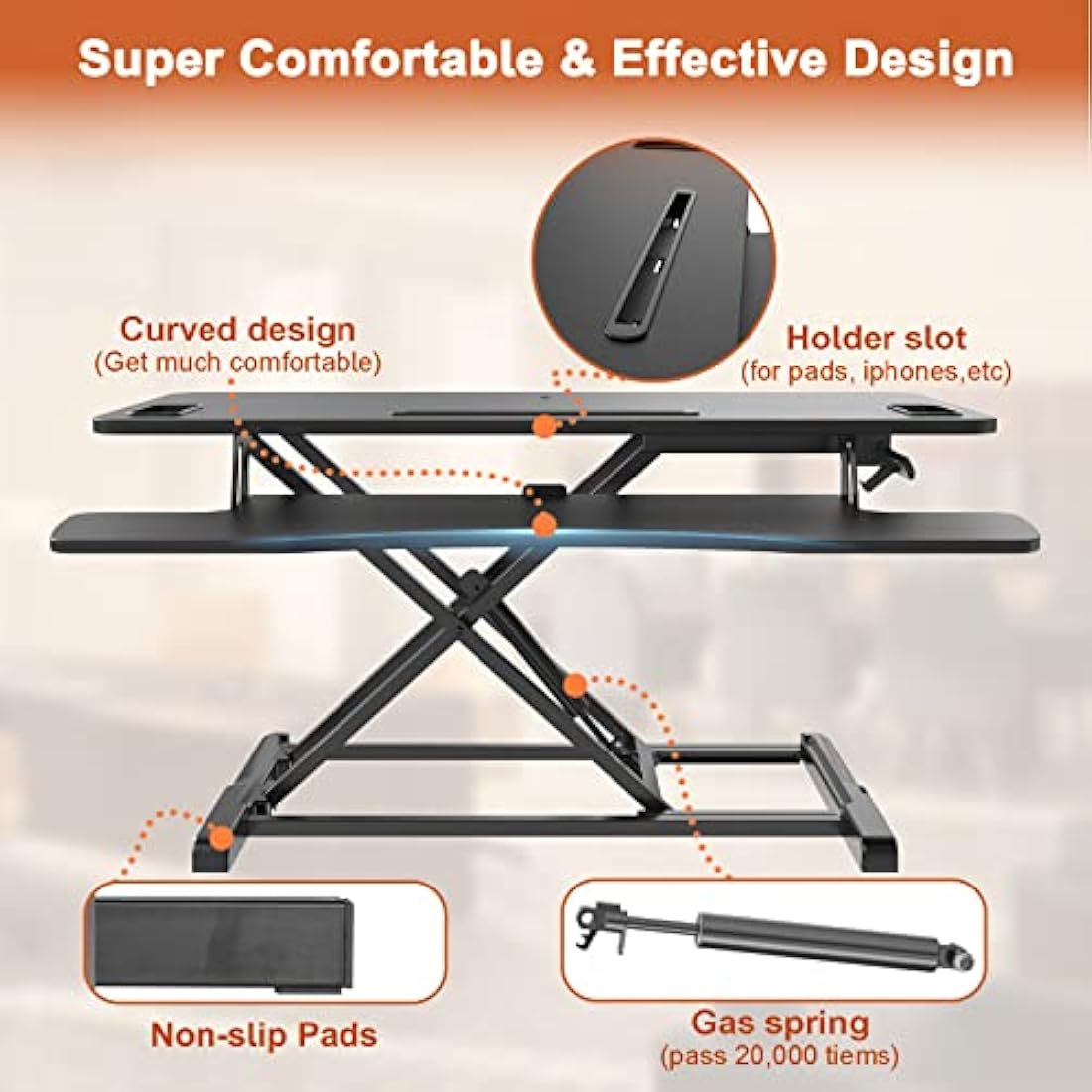 PUTORSEN 37.4" Standing Desk Converter | Height Adjustable Sit Stand Desk