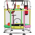 Kids Trampoline with Adjustable Gym Bar and Safety Net