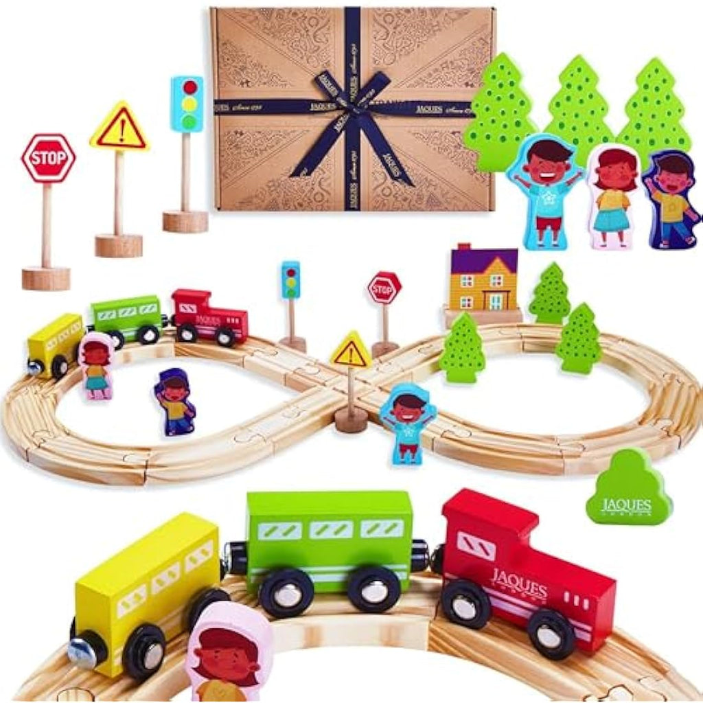 Jaques of London Wooden Train Set – 33 Piece FSC Wood Toddler Toy