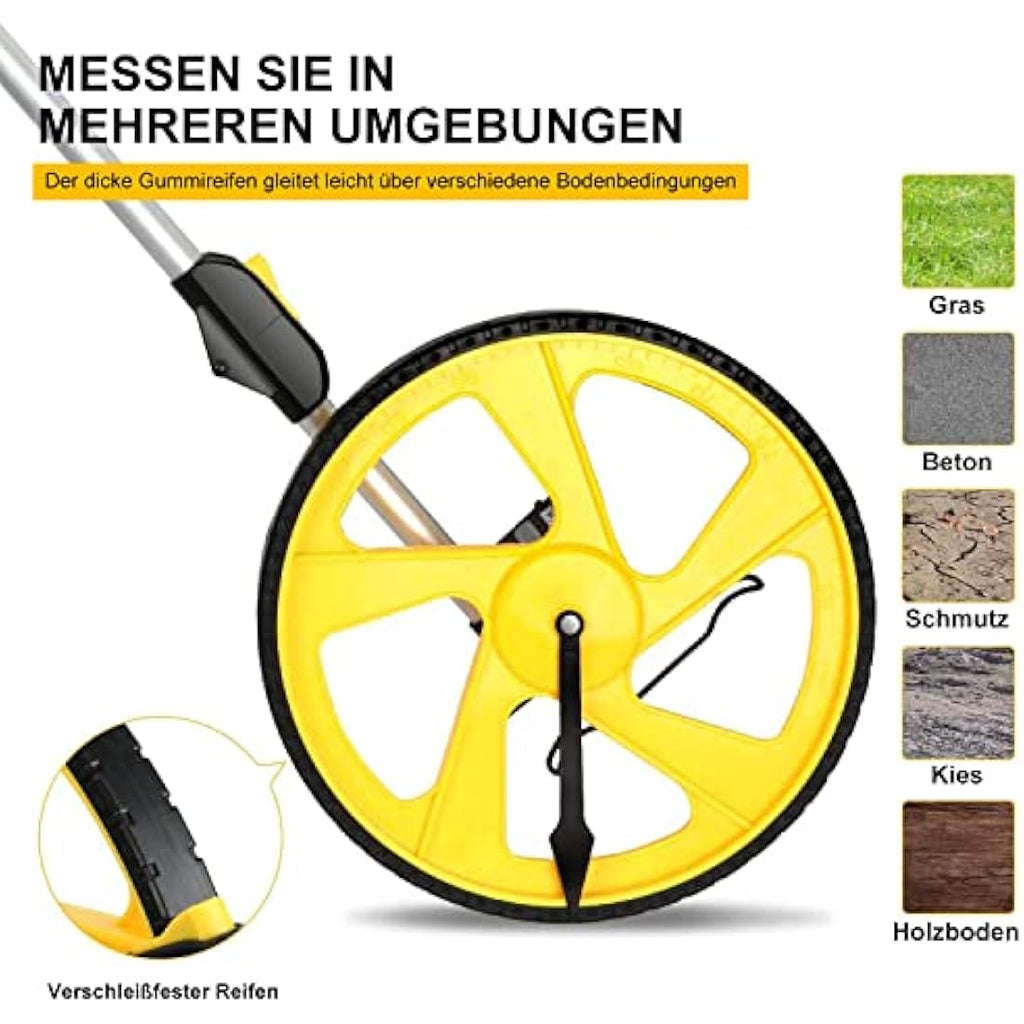 Zozen Foldable Measuring Wheel – 10,000m Metric Distance Meter with Bag