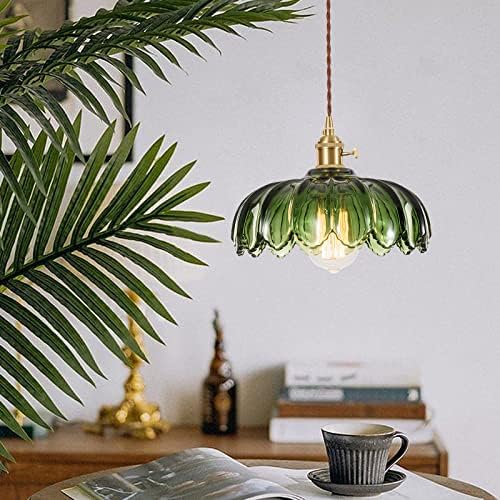 Jolof Store Green Glass Pendant Light – Vintage Industrial Ceiling Lamp