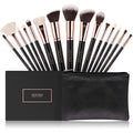 Docolor 15Pcs Professional Makeup Brush Set with Travel Bag – Rose Gold