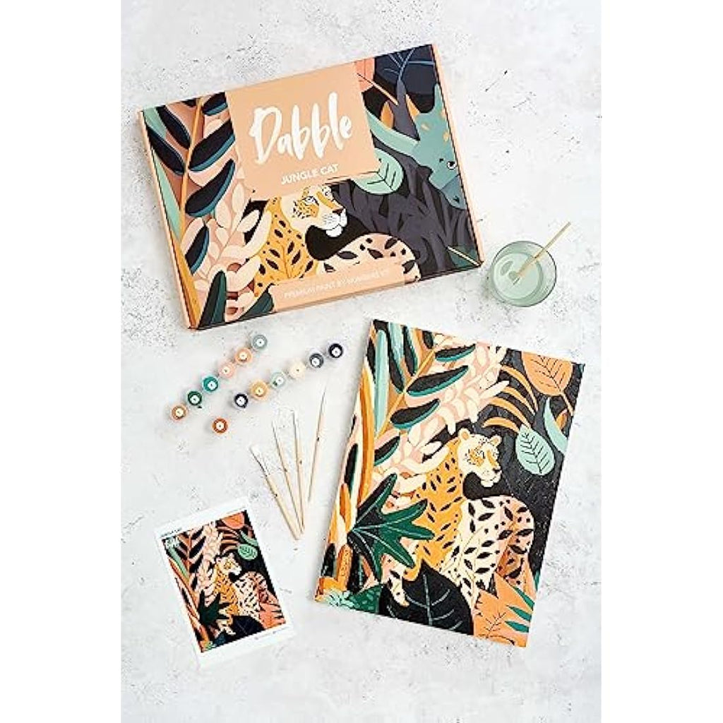 Dabble Paint by Numbers Kit for Adults - Floral Canvas with Acrylic Paint