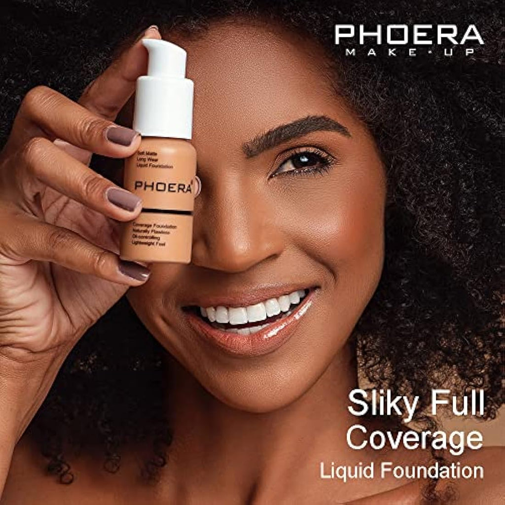 Phoera Full Coverage Matte Foundation - 104 Buff Beige Oil Control 30ml