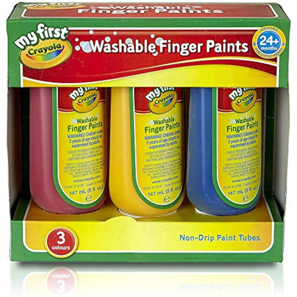 Crayola MyFirst Washable Finger Paints – 3 Pack Non-Toxic for Toddlers