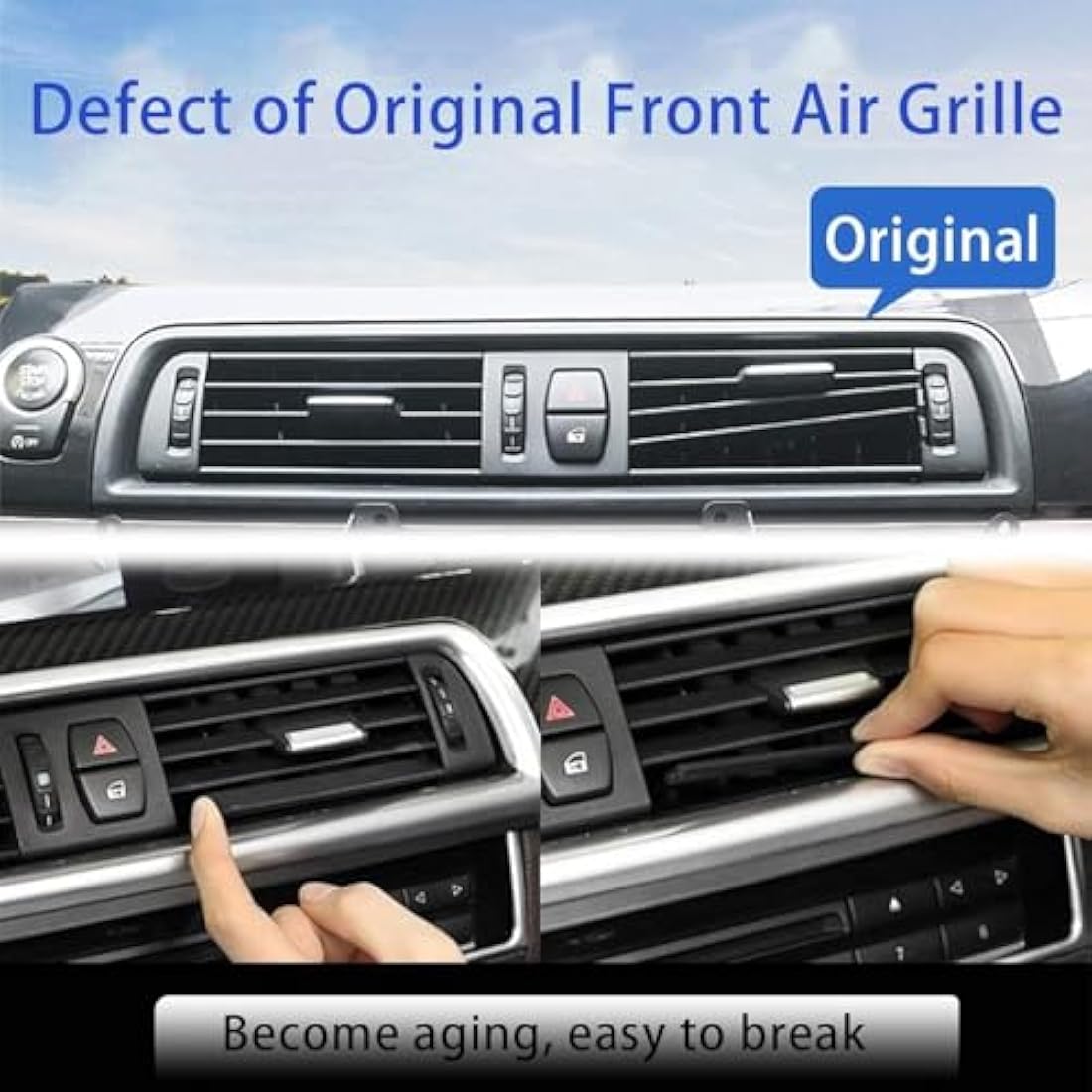 TTCR-II Center Console Air Vent Grille for BMW 5 Series F10 F11 2010-2016