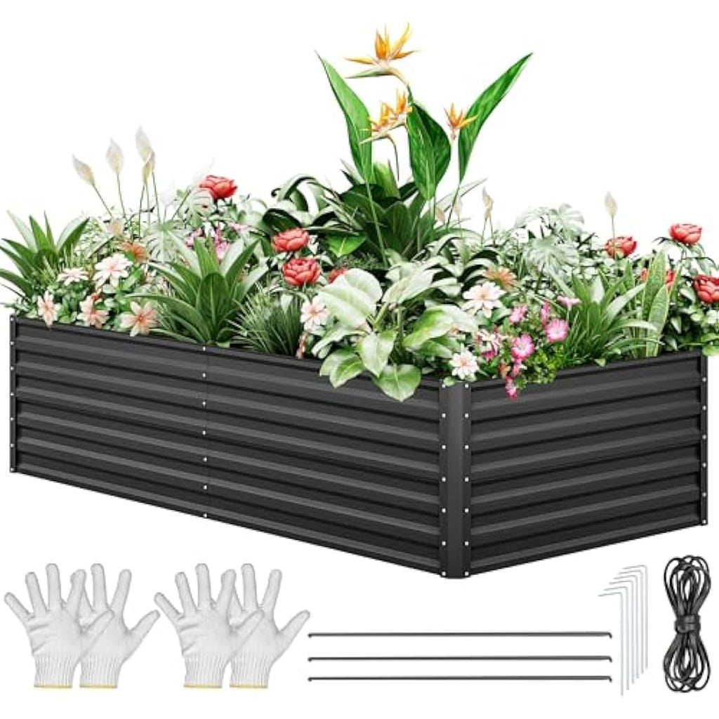 YITAHOME 240x120x60cm Metal Raised Garden Bed - Large Galvanized Planter