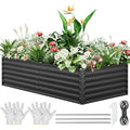 YITAHOME 240x120x60cm Metal Raised Garden Bed - Large Galvanized Planter