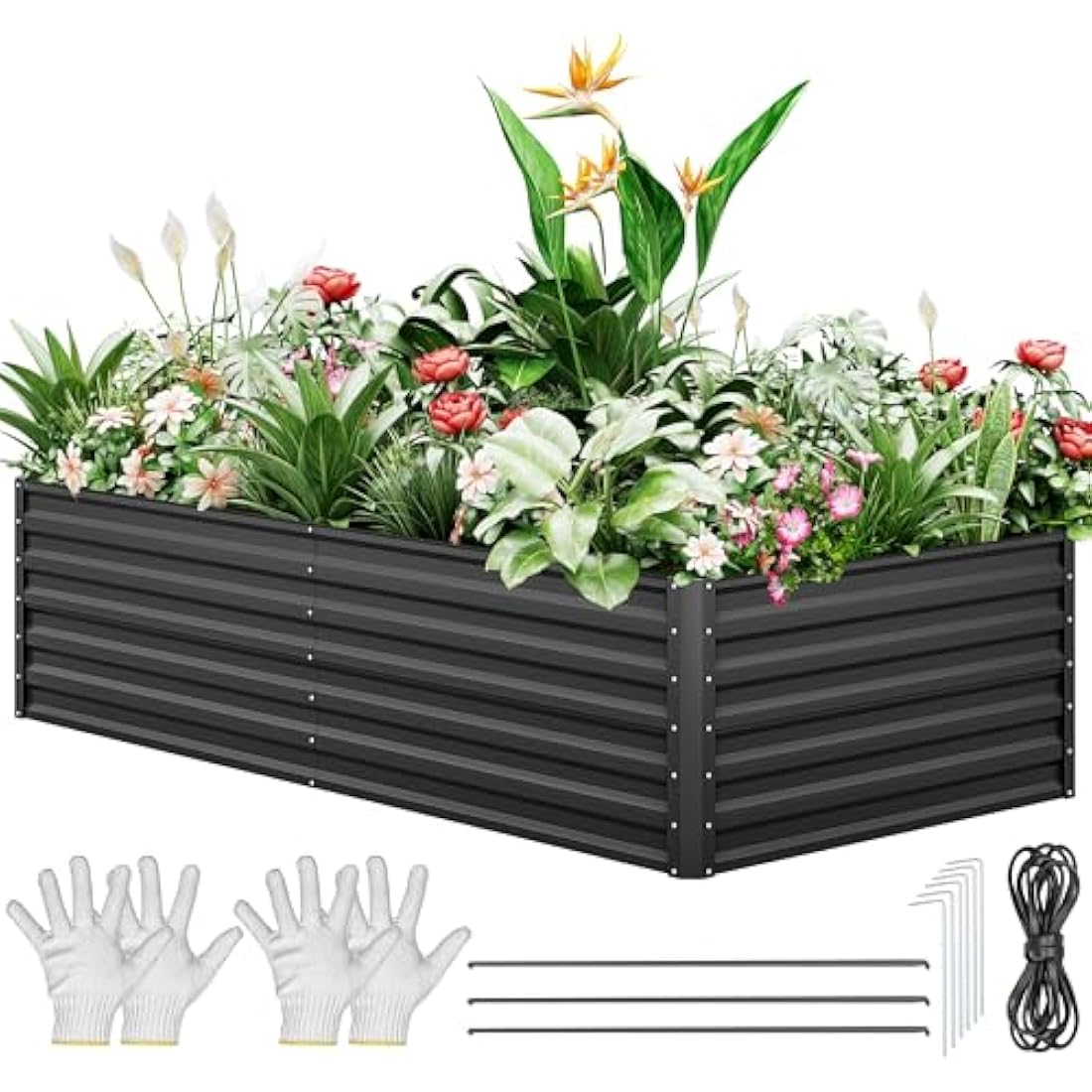 YITAHOME 240x120x60cm Metal Raised Garden Bed - Large Galvanized Planter