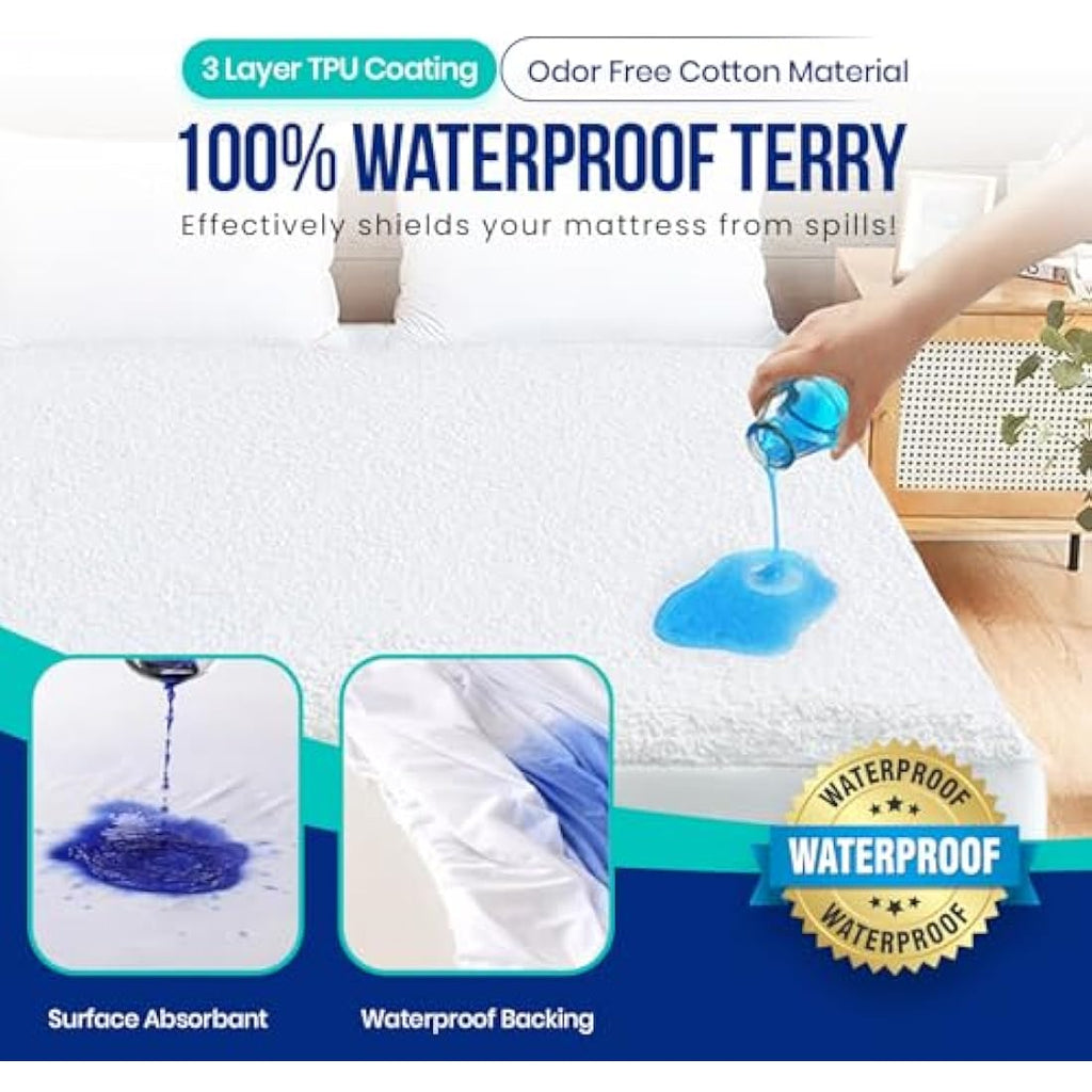 Waterproof Mattress Protector – Terry Towel Single 30cm Deep