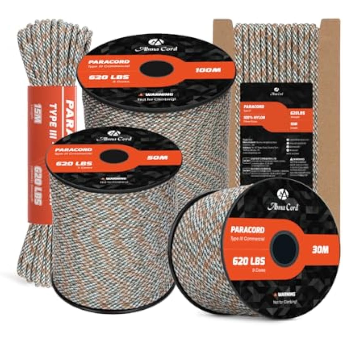 Abma Cord 4mm Type III Nylon Paracord – 9 Strands, 100m Spool