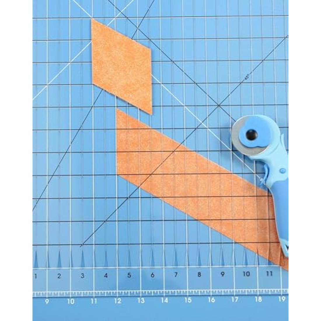 June Tailor Shape Plus Slotted Rotary Cutting Ruler for Quilting