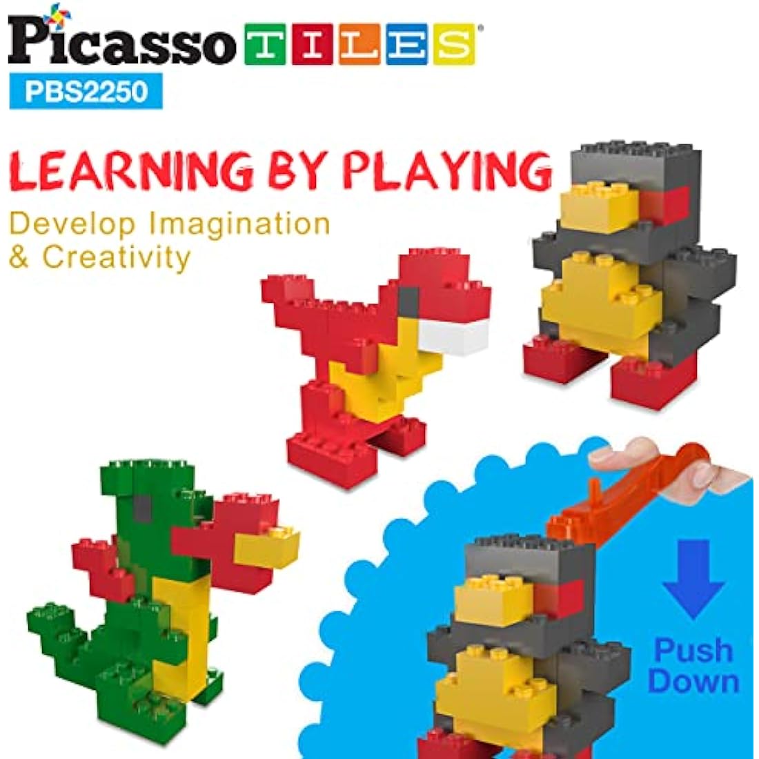 PicassoTiles 2250pc Building Block Set – STEM Construction Toy for Ages 3+