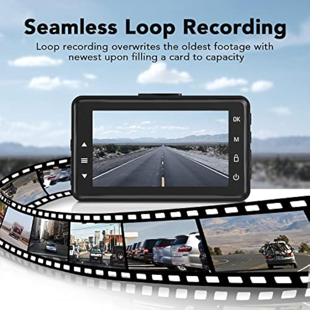 IBAYE 1080P Dual Dash Cam Front and Rear | 3" LCD Night Vision Camera