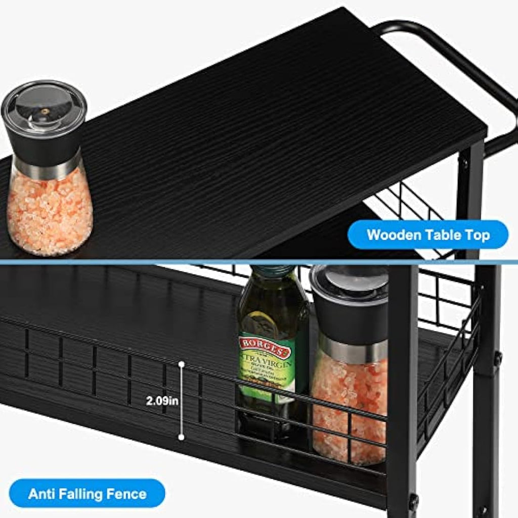 Jolof Store 4-Tier Slim Rolling Storage Cart – Narrow Metal Utility Trolley