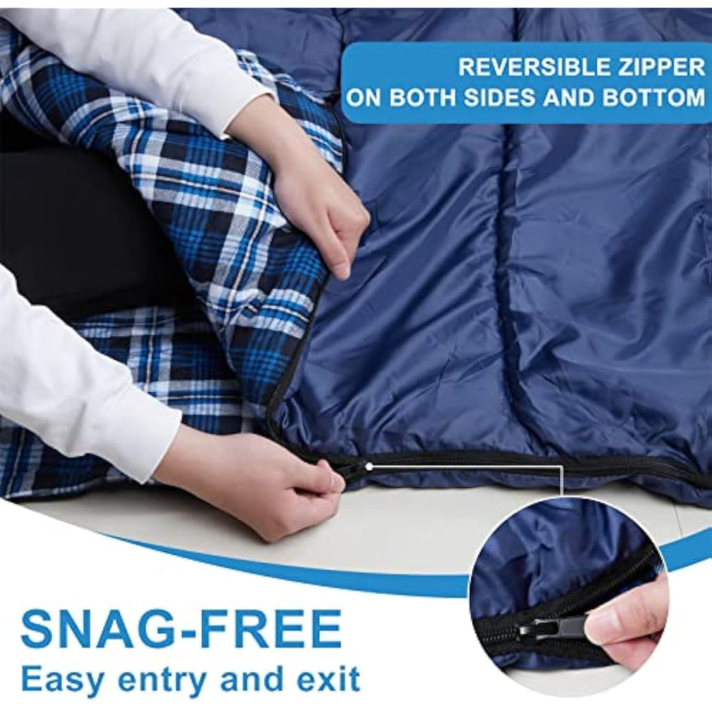 Agemore Double Flannel Sleeping Bag | Waterproof 2 Person Camping Gear