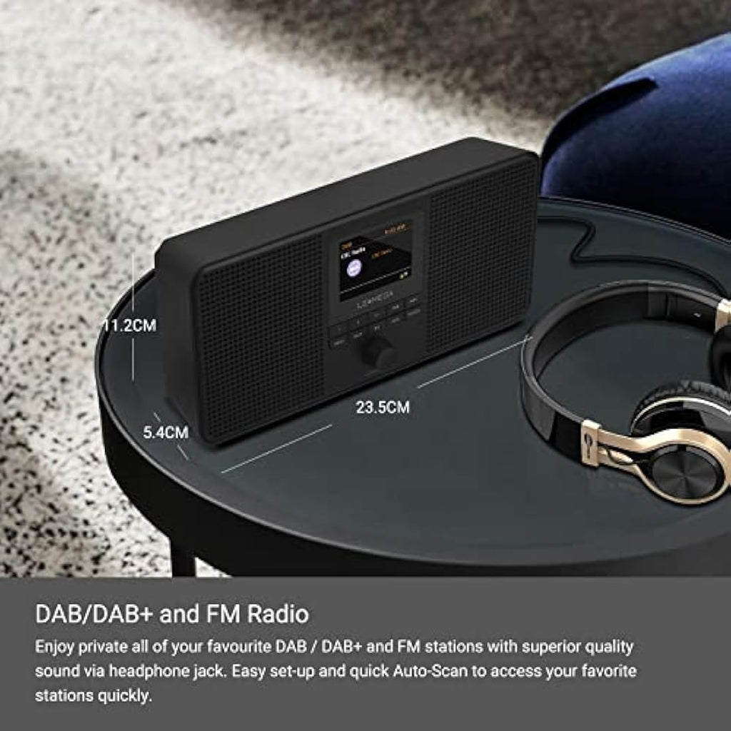 LEMEGA IR4S Portable Internet Radio | Stereo DAB+/FM & Bluetooth - Black