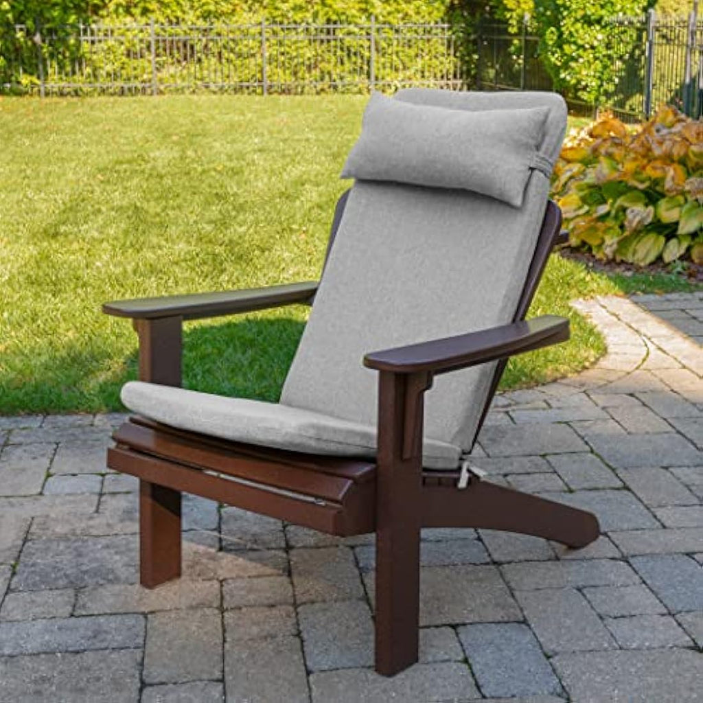 Klear Vu Rumba 3-Piece Adirondack Chair Cushion Set | Water-Repellent Gray