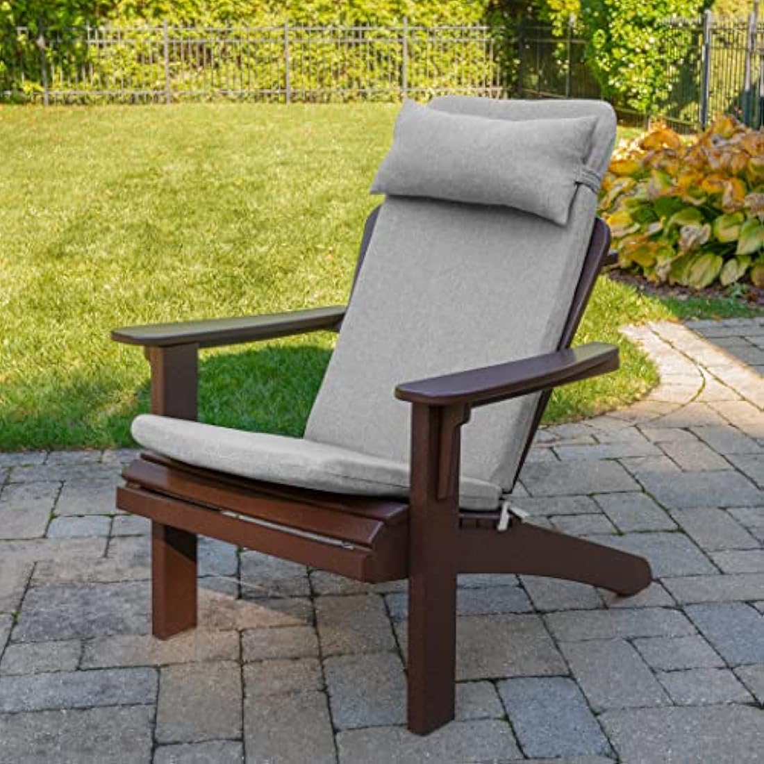 Klear Vu Rumba 3-Piece Adirondack Chair Cushion Set | Water-Repellent Gray