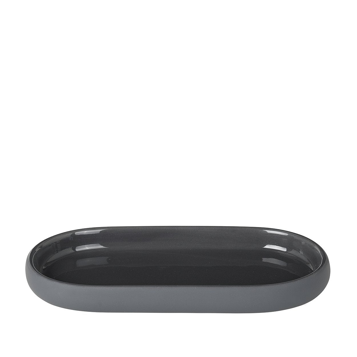 Blomus Sono Ceramic Bathroom Tray – Magnet Grey Vanity Organizer