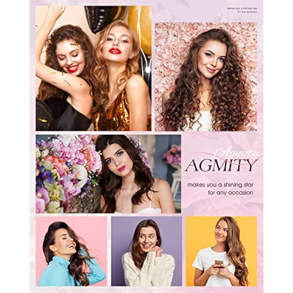 AGMITY Jet Black 16 Inch Remy Human Hair Clip In Extensions - 7Pcs