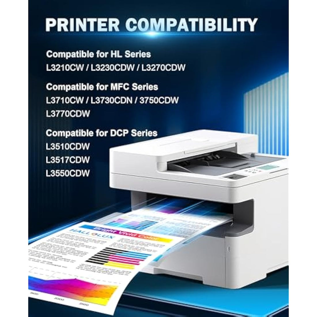 HALLOLUX TN-247 Compatible Toner Cartridge for Brother MFC-L3750CDW | 4-Pack