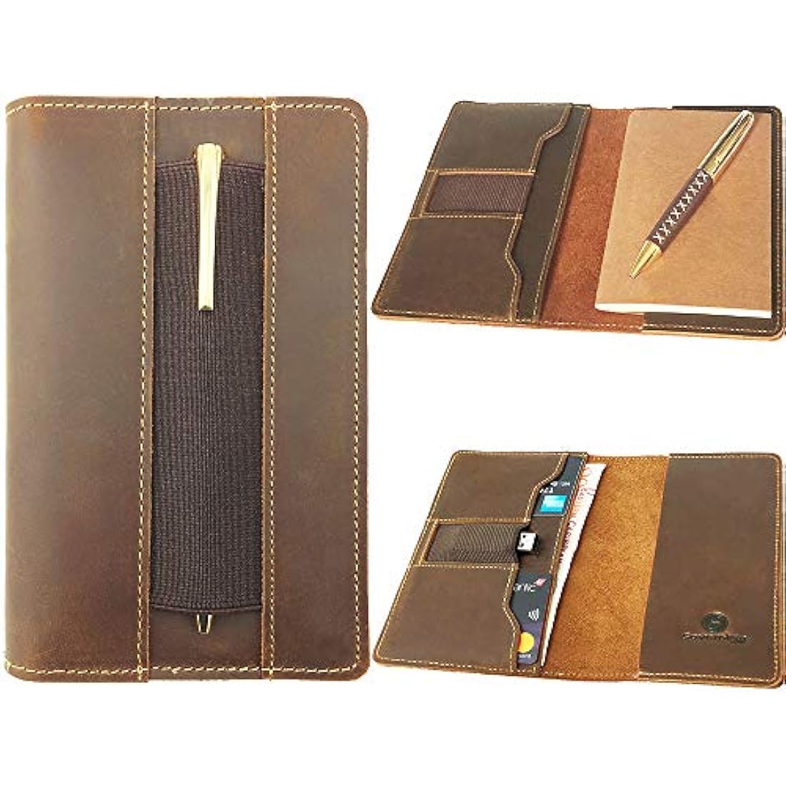 Leather Field Notes Cover – Vintage Pocket Journal Sleeve