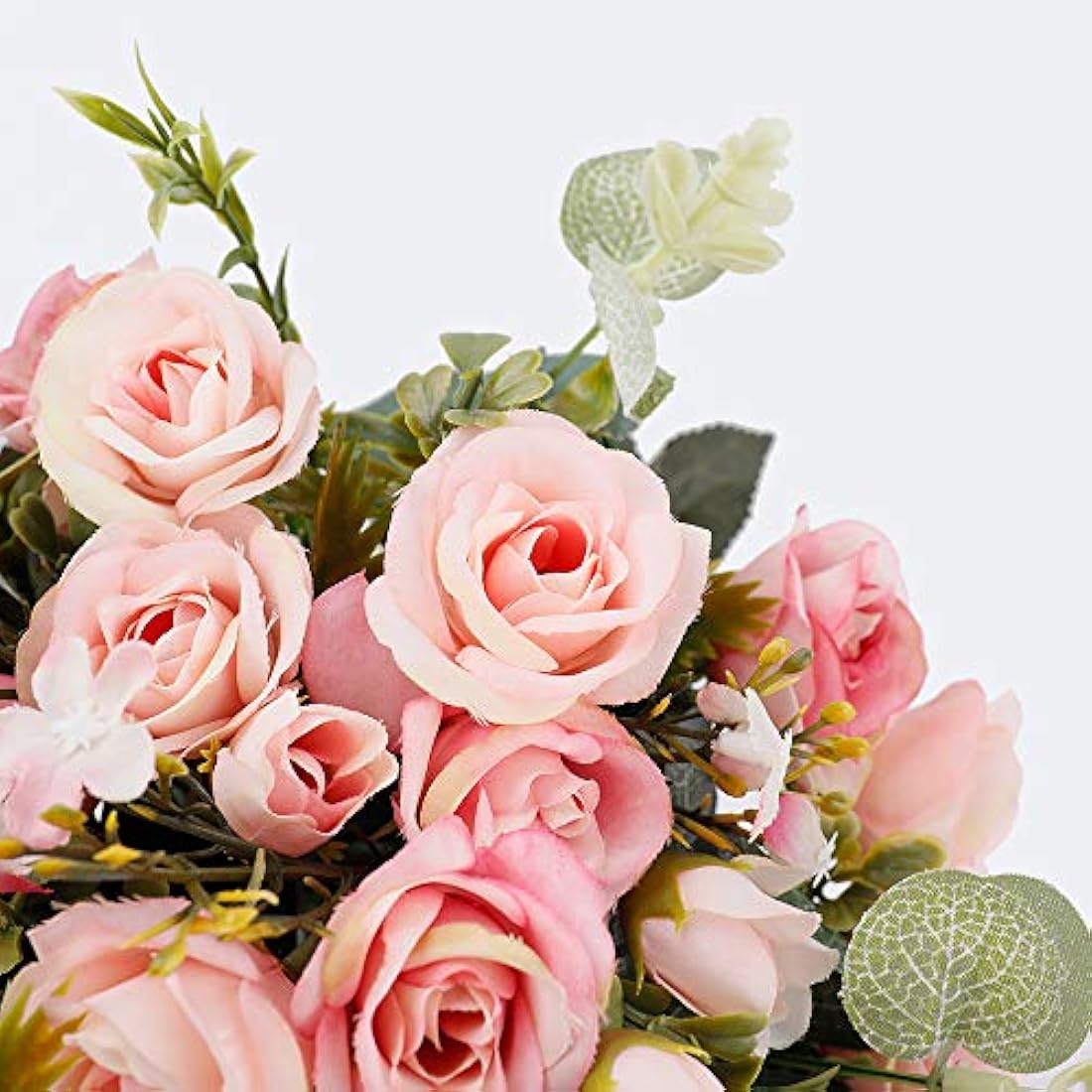 Jolof Store Artificial Silk Rose Arrangement with Ceramic Vase – Pink