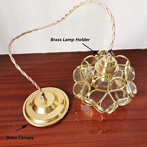 Bieye Cherry Blossom Tiffany Stained Glass Pendant Light – 8-Inch Petal