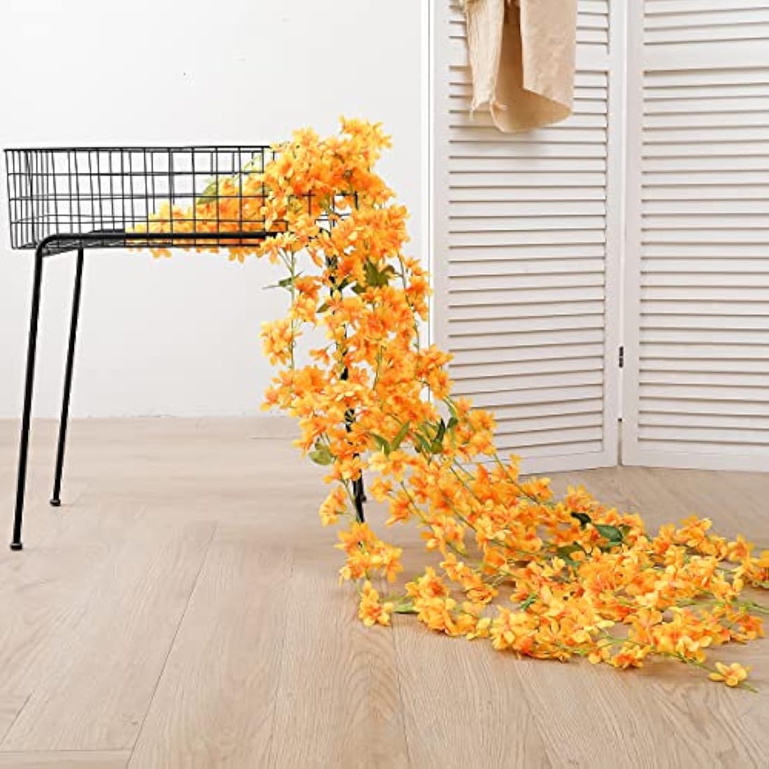2-Pack Artificial Cherry Blossom Silk Hanging Vines – Yellow