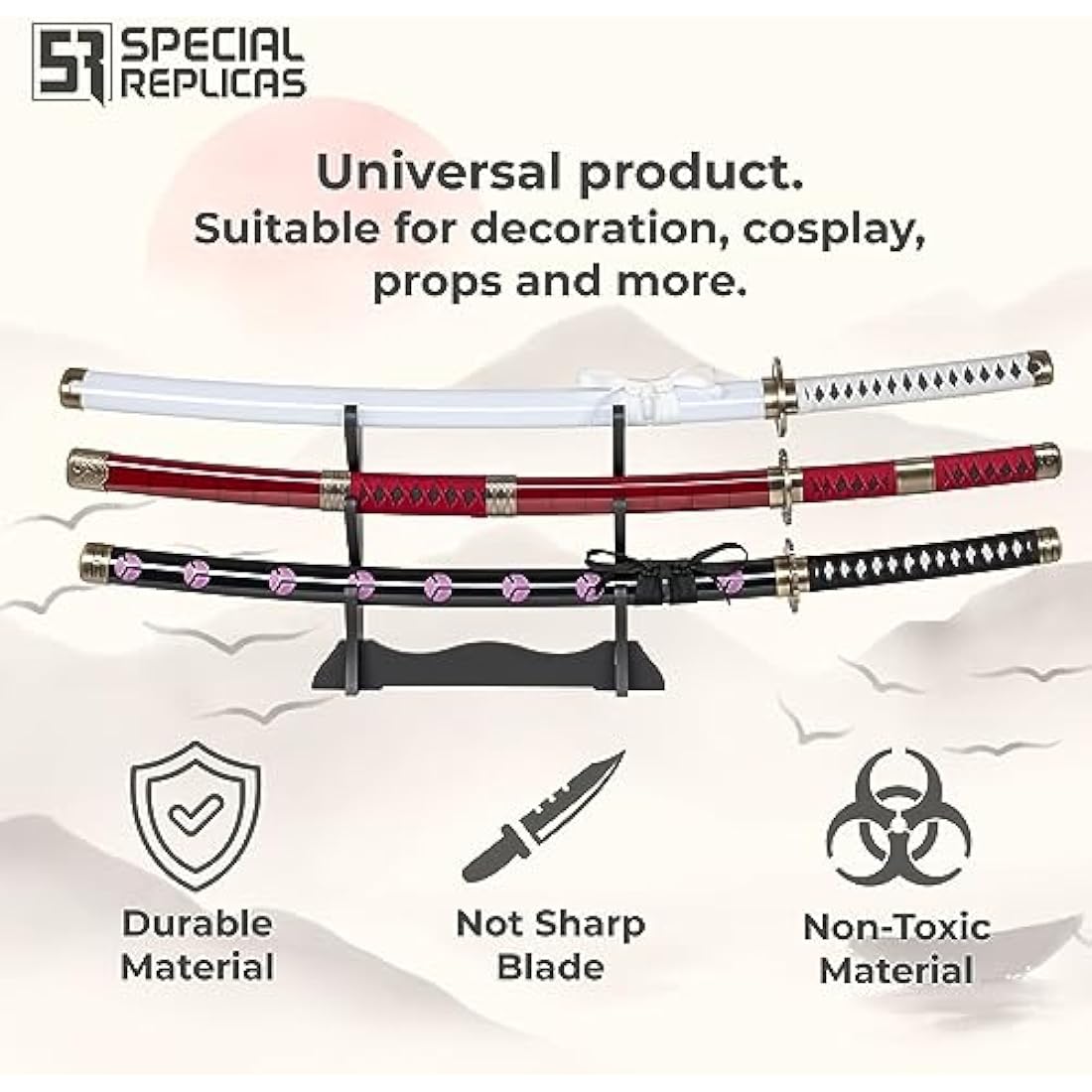 Roronoa Zoro Wooden Katana 3-Piece Set - Anime Cosplay