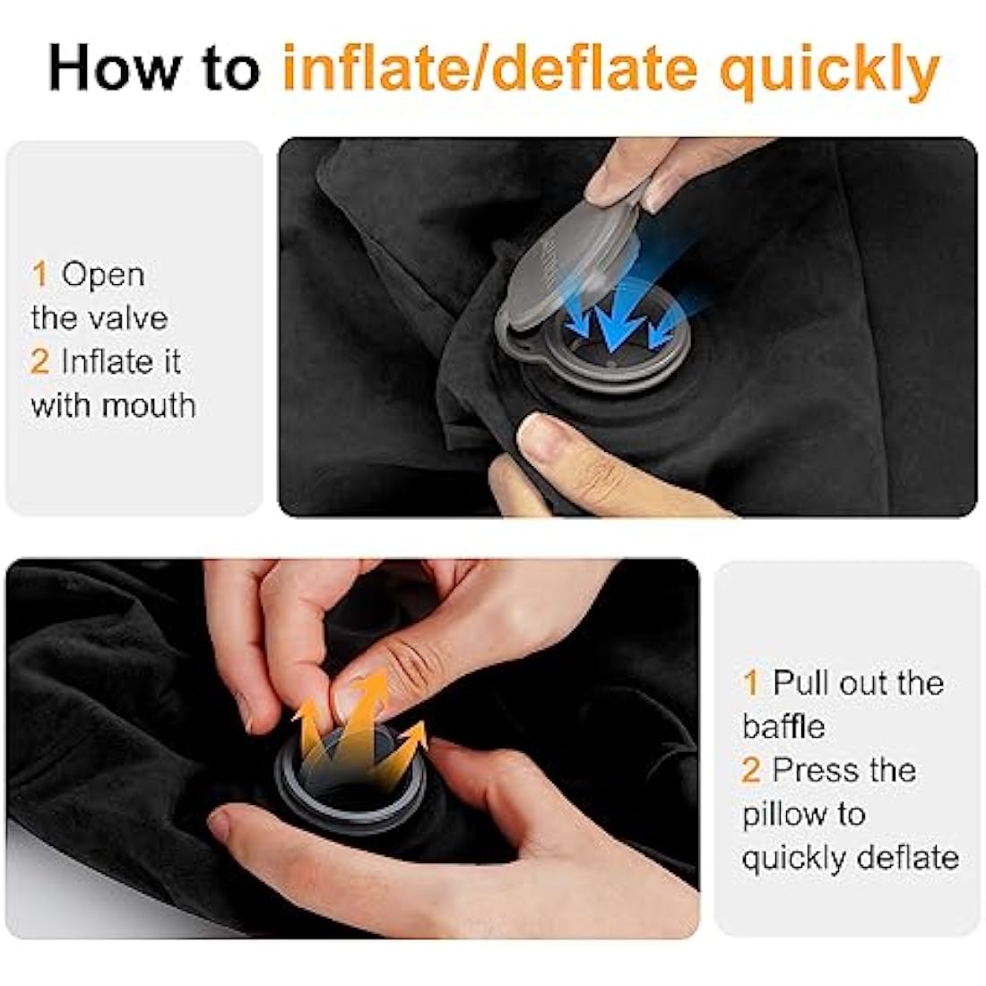 Maliton Inflatable Airplane Footrest – Adjustable Travel Pillow, 2 Pack