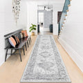 Enyhom Grey Runner Rug | 60x240cm Non-Slip Washable Moroccan Carpet
