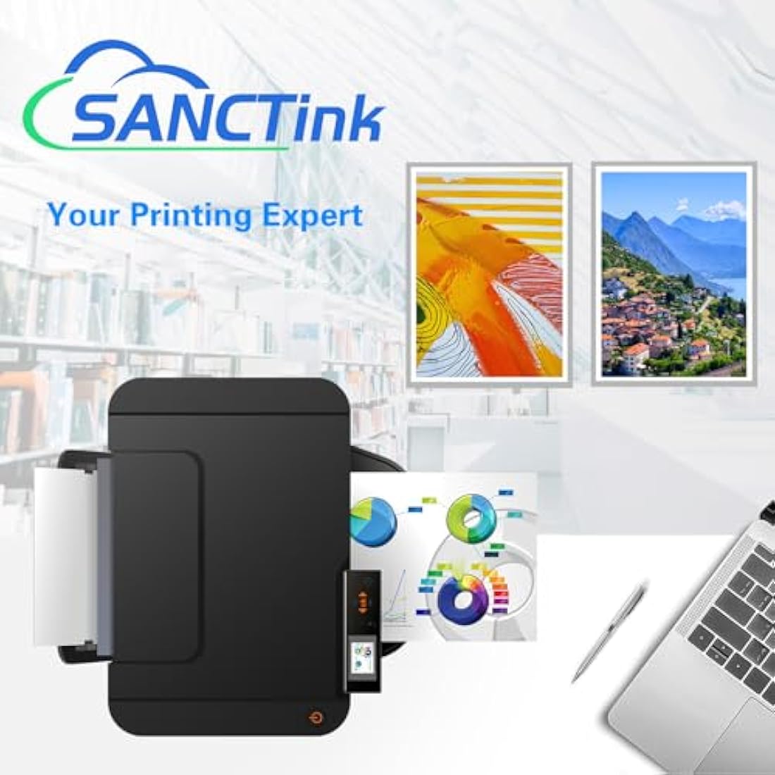 SANCTink 407XL Ink Cartridges for Epson Workforce Pro WF-4745 | 5-Pack