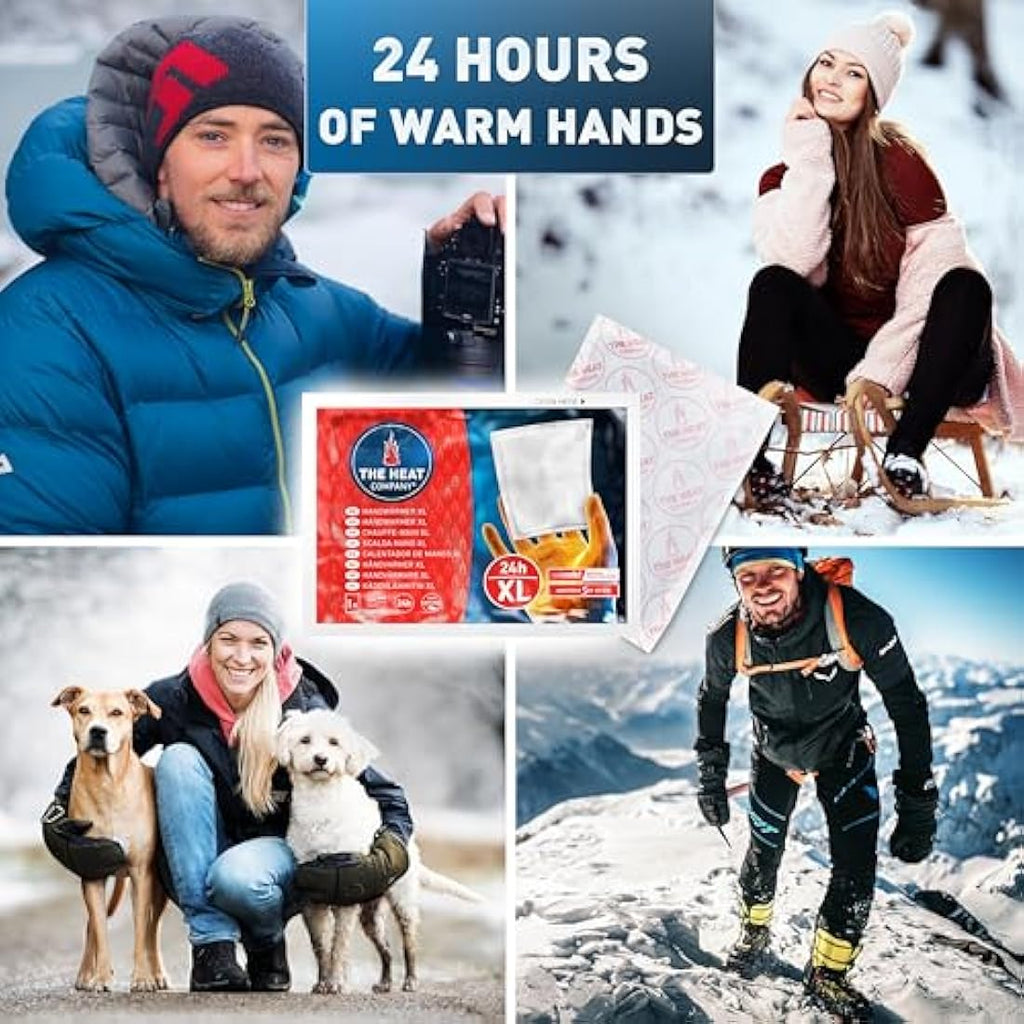 THE HEAT COMPANY XL Hand Warmers – 24 Hour Natural Heat Pads – 40 Pack