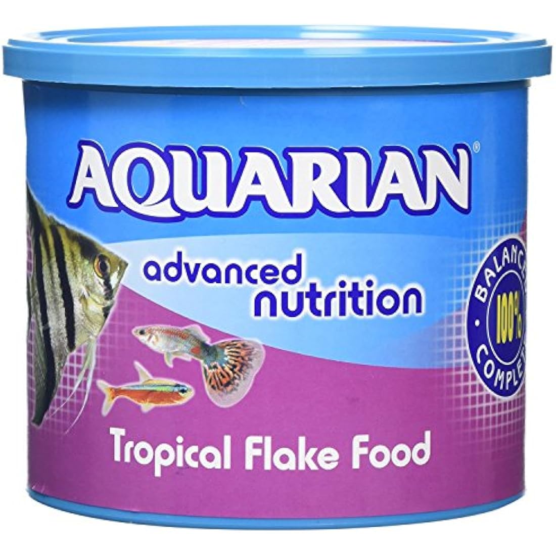 Aquarian Tropical Fish Food Flakes - Complete Nutrition - 200g Container