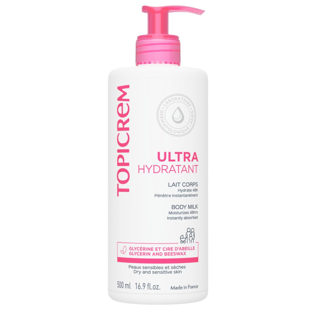Topicrem Ultra Moisturizing Body Milk - Hydrating Lotion for Dry Skin - 500ml