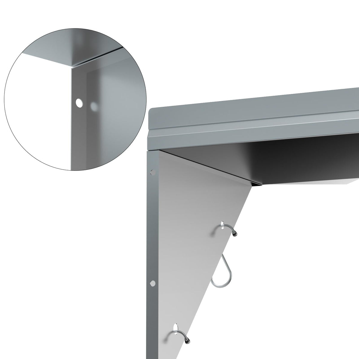 TAIMIKO Stainless Steel Wall Shelf 120x30cm 2PCS