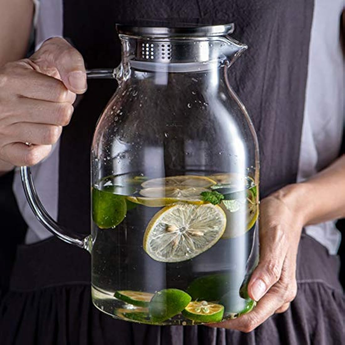 Jolof Store 105oz Glass Pitcher | Borosilicate Stovetop Safe Carafe