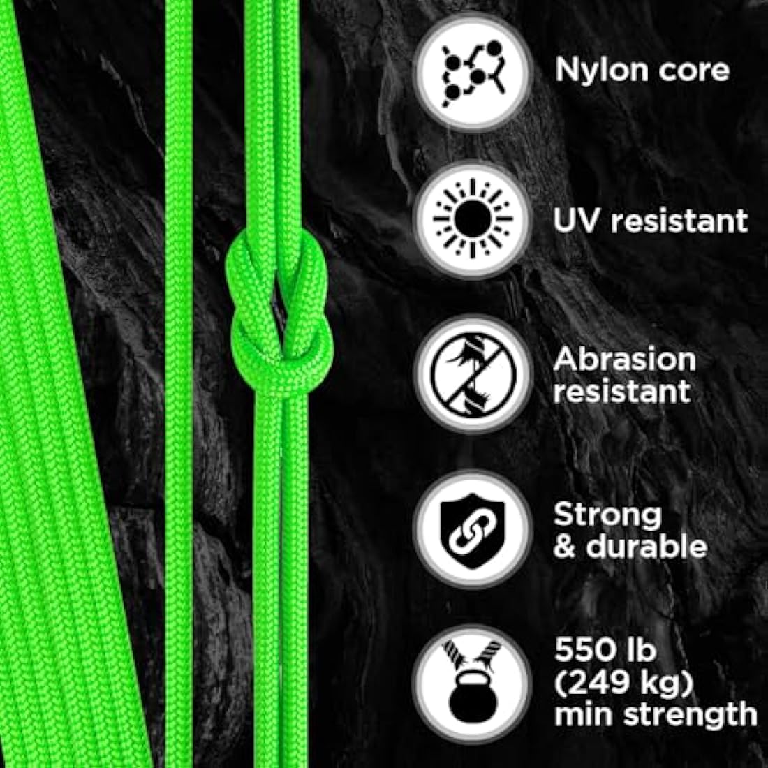TECEUM 550lb Paracord – 4mm Nylon Tactical Rope for Survival and Camping