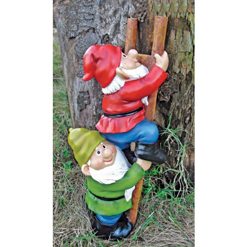 Design Toscano Climbing Gnomes Garden Statue - 28cm Polyresin Outdoor Decor