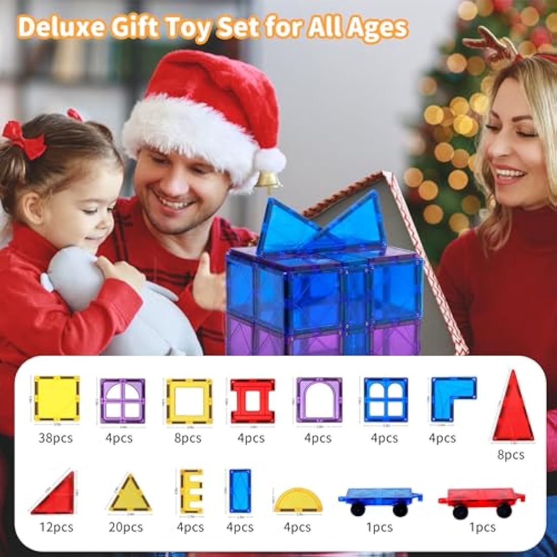 Magblock 120 PCS Magnetic Tiles – 3D Building Blocks STEM Toy for Kids