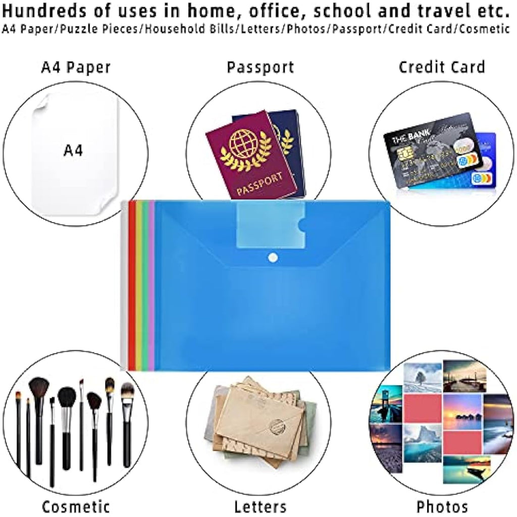 Jolof Store A4 Plastic Wallets – 30 Pack Waterproof Document Folders