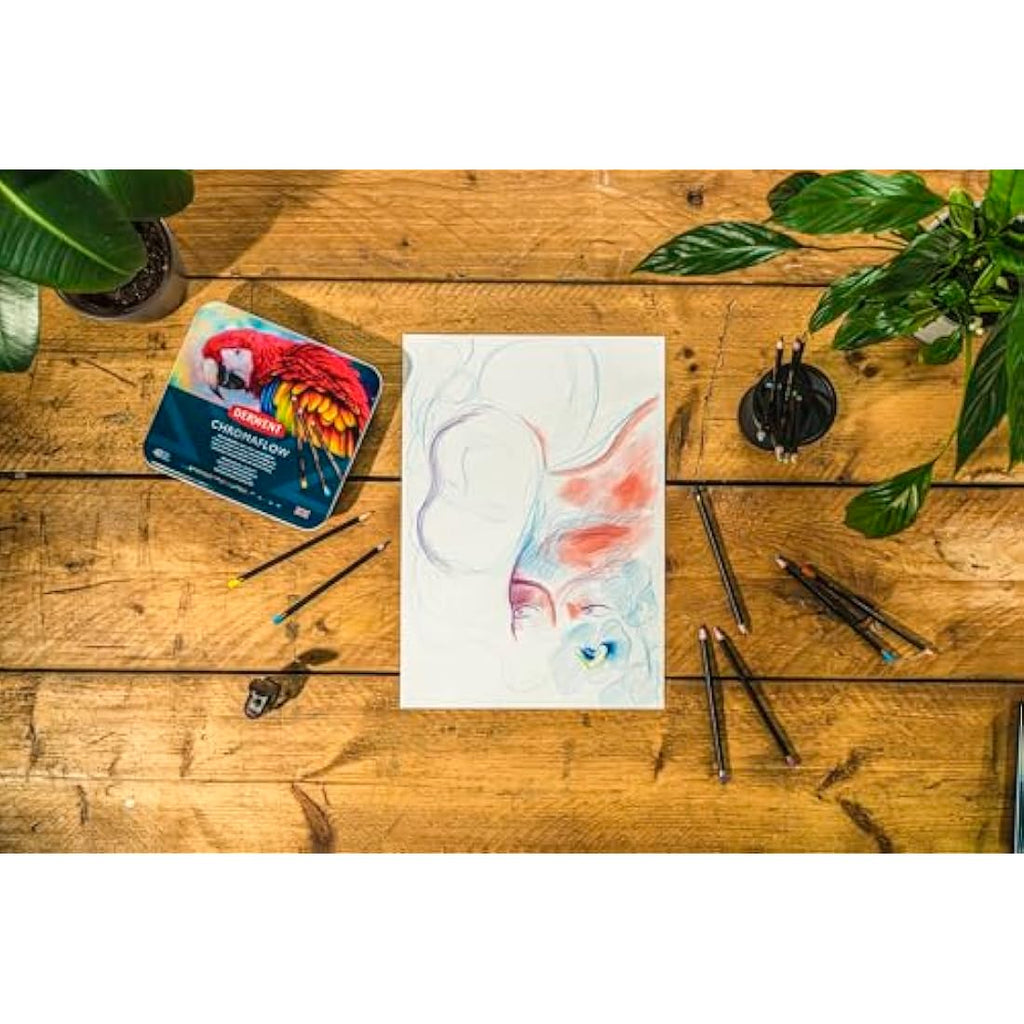 Derwent Chromaflow Colored Pencils – Set of 48 Professional Tin