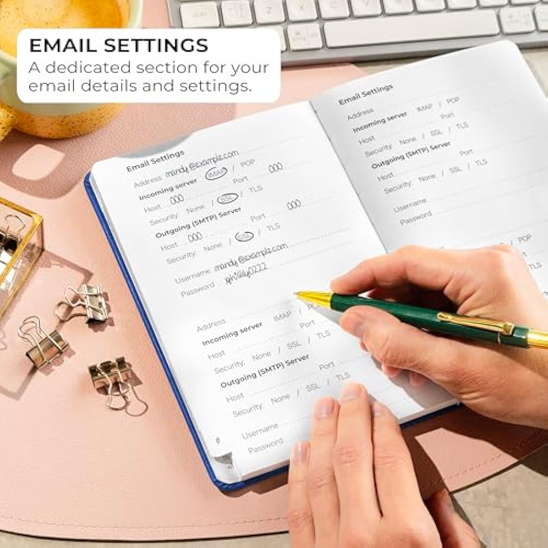 Clever Fox Password Book – Internet Address Logbook with Tabs, Royal Blue