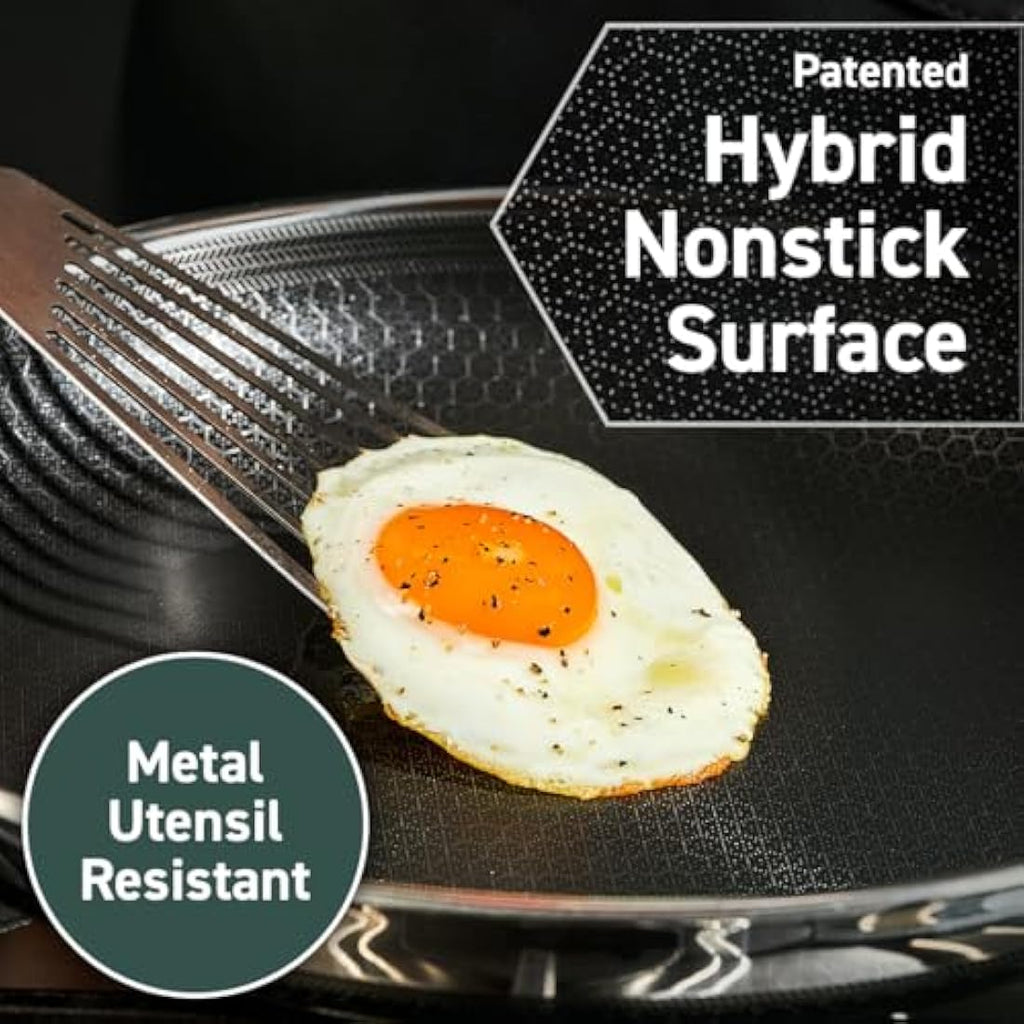 HexClad 20 cm Hybrid Nonstick Frying Pan | Stainless Steel Skillet