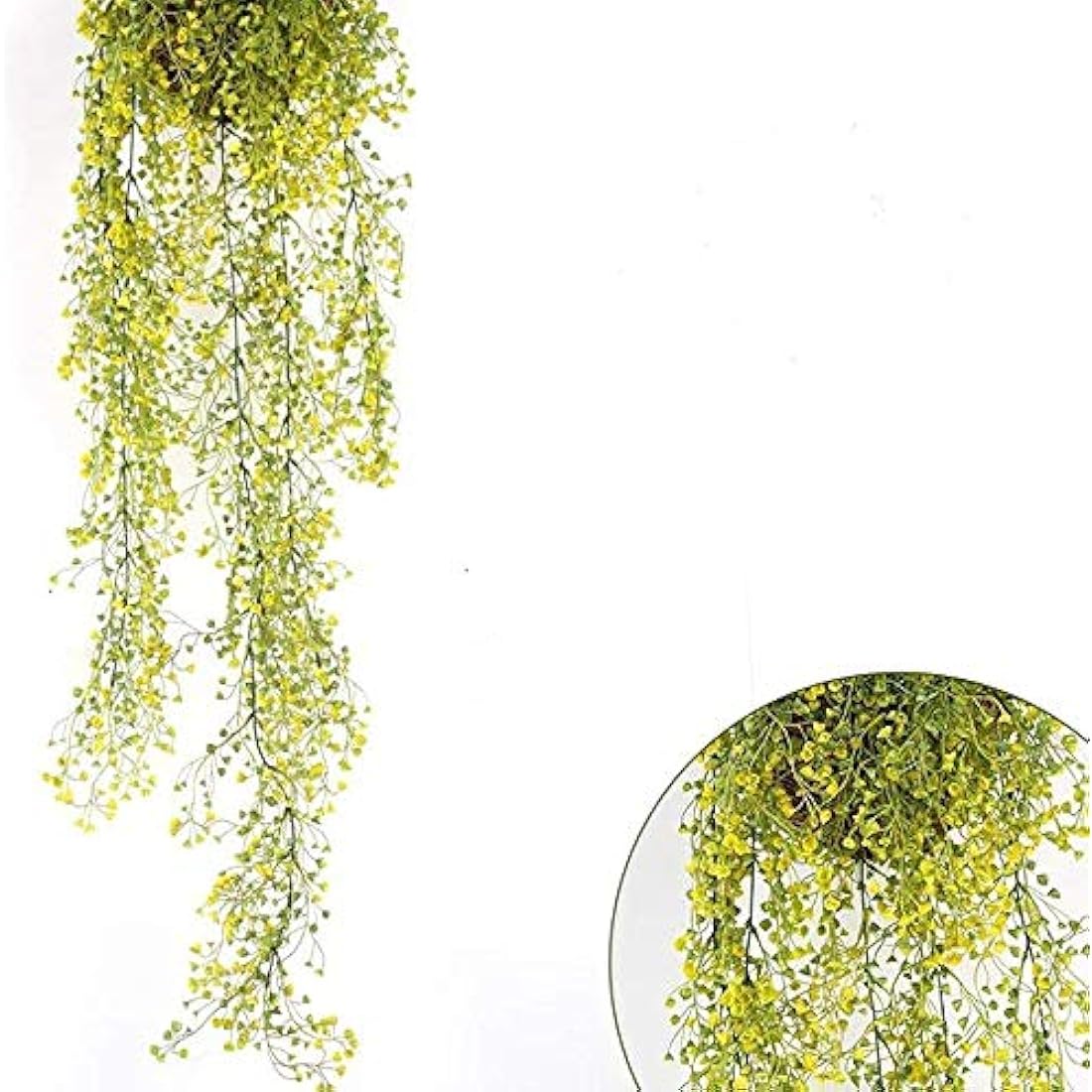 2pcs Artificial Hanging Ivy Vines – Yellow Fake Plants