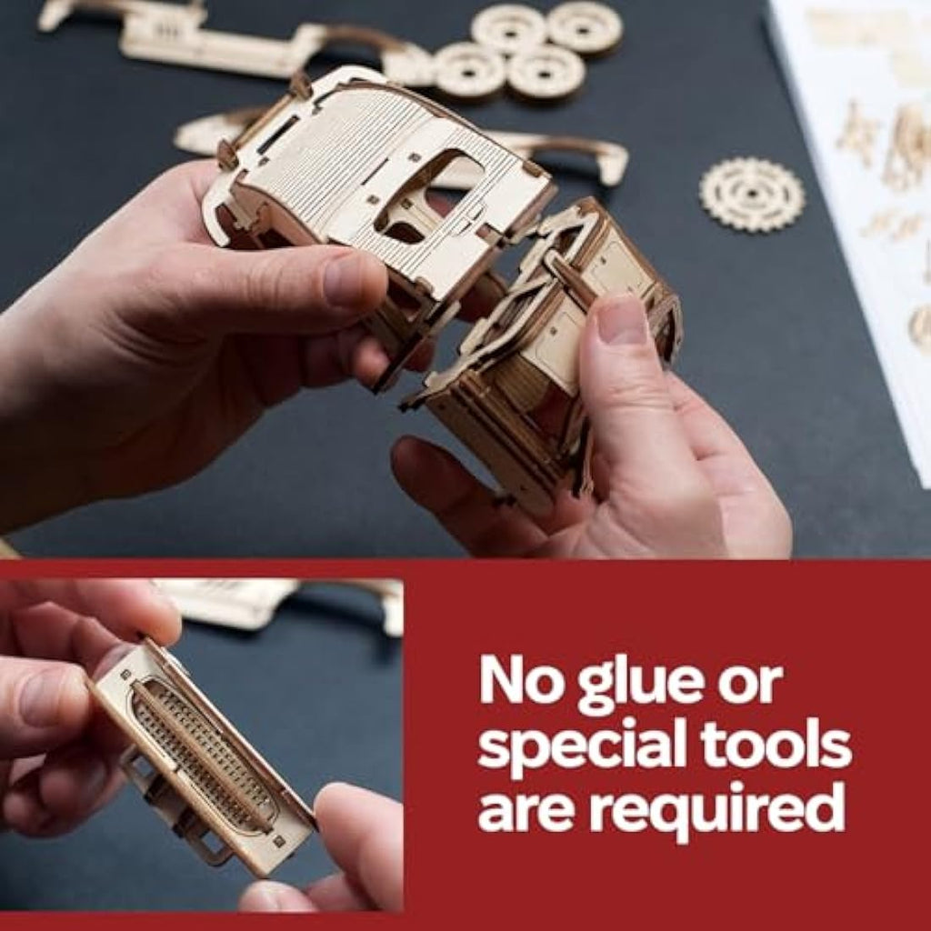 UGEARS Winged Sports Coupe 3D Wooden Puzzle – 1:24 Scale Model Car Kit